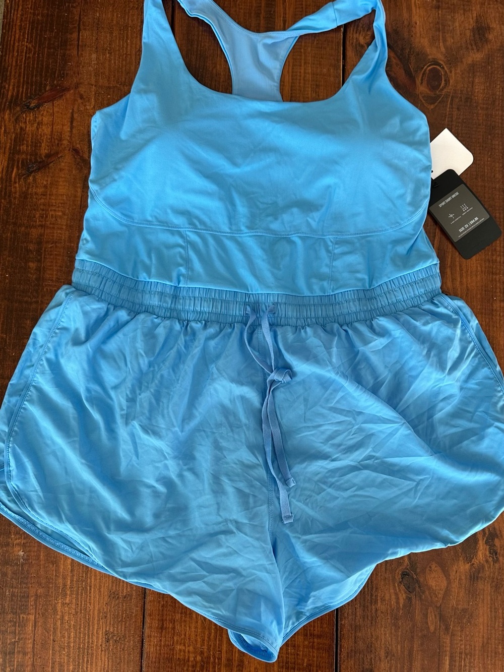 Fabletics Light Blue Women's Athletic Shorts Romper
